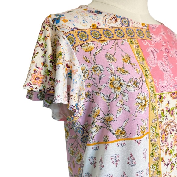 Counterparts Patchwork Paisley Floral Blouse – Size Medium - Picture 3 of 11